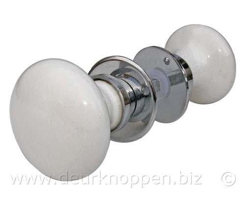 ouderwetse deurkruk rond wit(set)