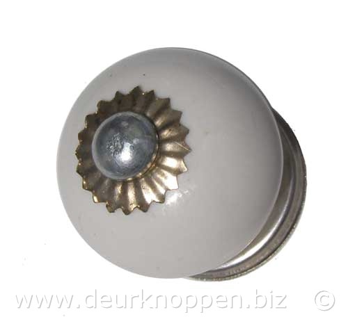porseleinen kastknop wit klein