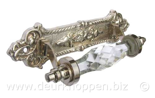deurbeslag- ladegreep helderglas Mughal art (klein)