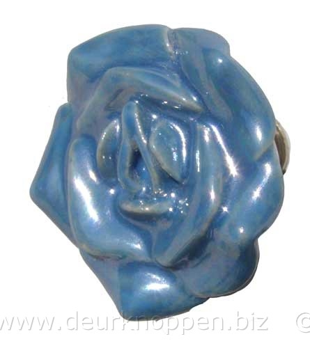 deurknop- deurbeslag roos blauw