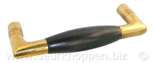 Ladegreep-keukengreep ton model, ebbenhout messing 9,8cm