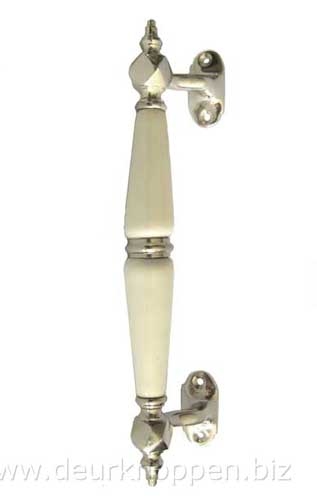 Deurgreep-raamgreep- ton model, wit porselein nikkel 21cm