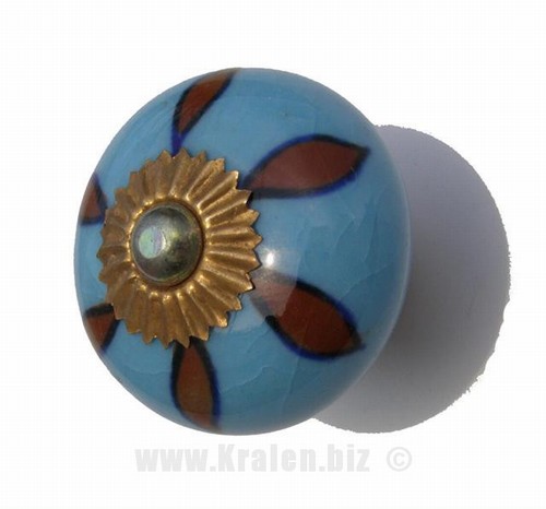 porseleinen kastknop blauw qracuele