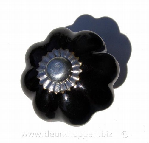 porseleinen deurknopje zwart klein