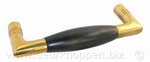 Ladegreep-keukengreep ton model, ebbenhout messing 9,8cm